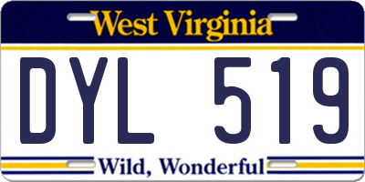 WV license plate DYL519