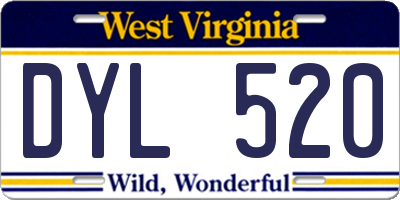 WV license plate DYL520