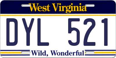 WV license plate DYL521