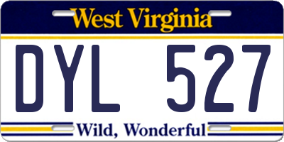 WV license plate DYL527