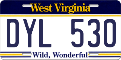 WV license plate DYL530