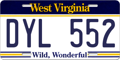 WV license plate DYL552