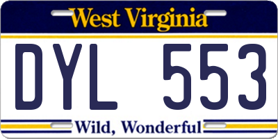 WV license plate DYL553