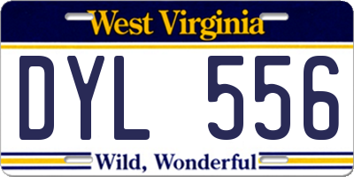 WV license plate DYL556
