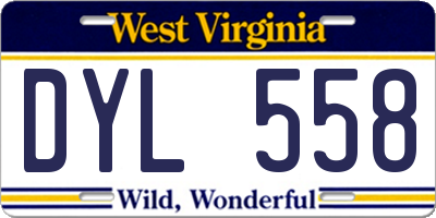 WV license plate DYL558