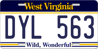 WV license plate DYL563