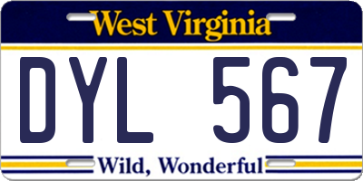 WV license plate DYL567