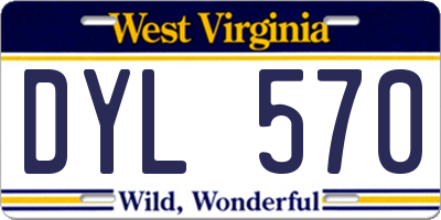 WV license plate DYL570