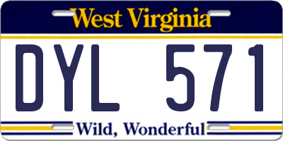 WV license plate DYL571