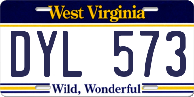 WV license plate DYL573