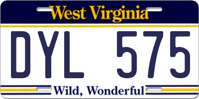WV license plate DYL575
