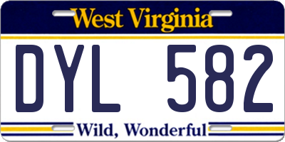 WV license plate DYL582