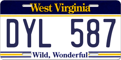 WV license plate DYL587