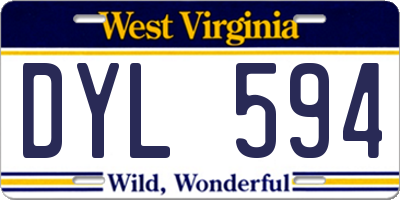 WV license plate DYL594