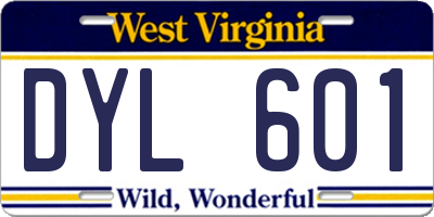 WV license plate DYL601