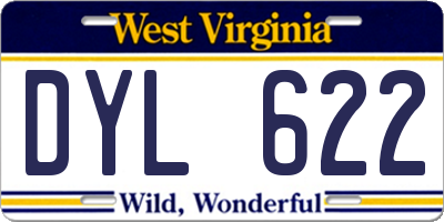 WV license plate DYL622