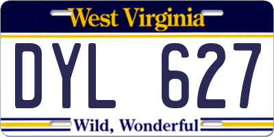WV license plate DYL627