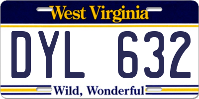 WV license plate DYL632