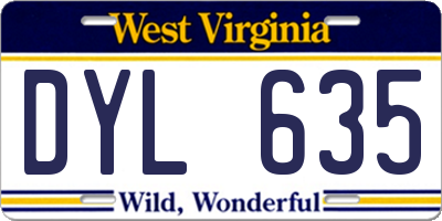 WV license plate DYL635
