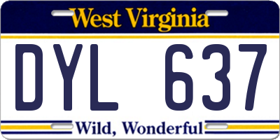WV license plate DYL637