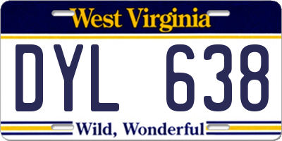 WV license plate DYL638