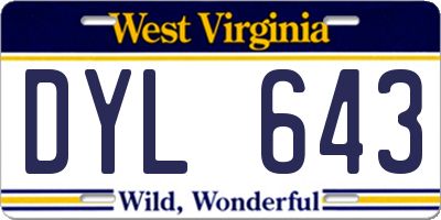 WV license plate DYL643