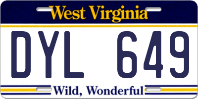 WV license plate DYL649