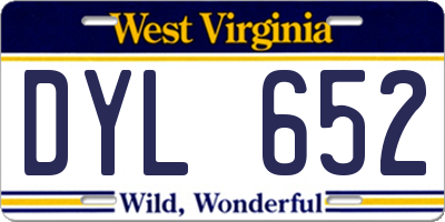 WV license plate DYL652