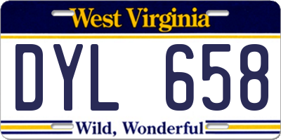 WV license plate DYL658