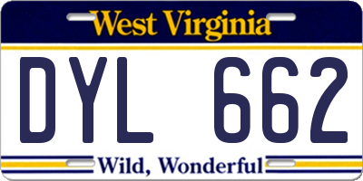 WV license plate DYL662