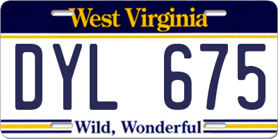 WV license plate DYL675