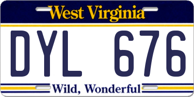 WV license plate DYL676