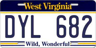 WV license plate DYL682