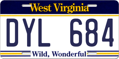 WV license plate DYL684