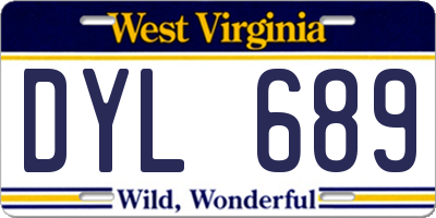 WV license plate DYL689