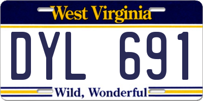 WV license plate DYL691