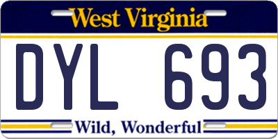 WV license plate DYL693