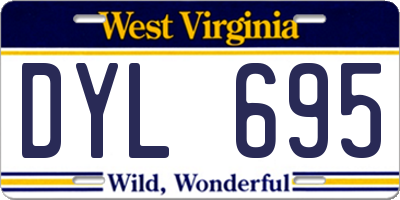 WV license plate DYL695