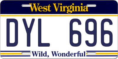 WV license plate DYL696