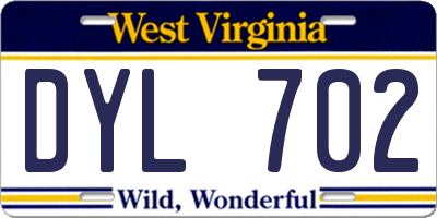 WV license plate DYL702