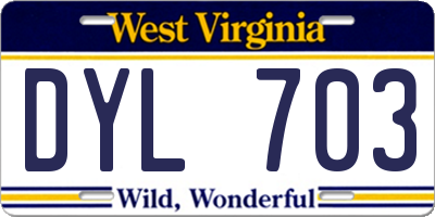 WV license plate DYL703