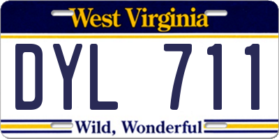 WV license plate DYL711
