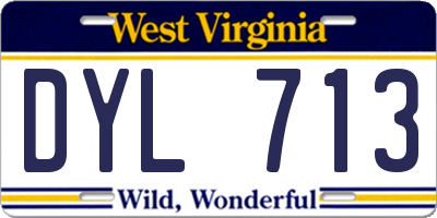 WV license plate DYL713