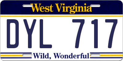 WV license plate DYL717