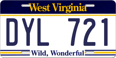 WV license plate DYL721