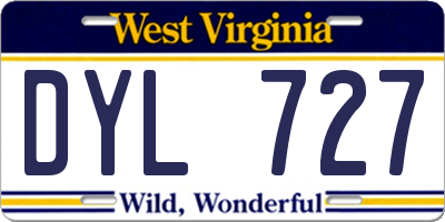 WV license plate DYL727