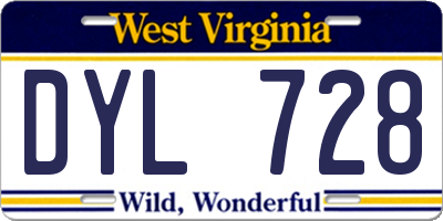 WV license plate DYL728