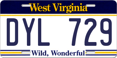 WV license plate DYL729