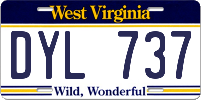 WV license plate DYL737