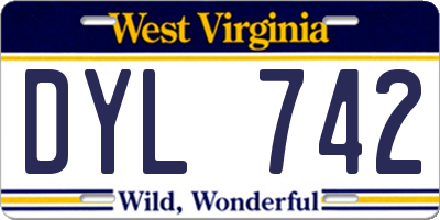 WV license plate DYL742